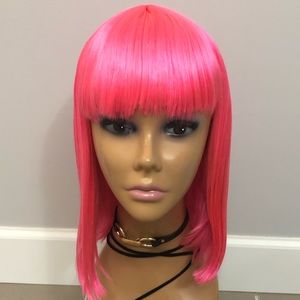 Hot pink Halloween wig